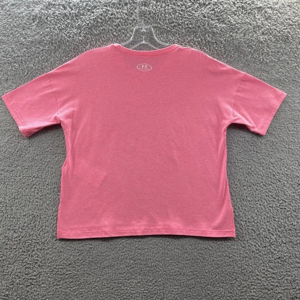 Under‎ Armour Cropped Top Girls Size Medium Pink Graphic Logo Shirt Girls M